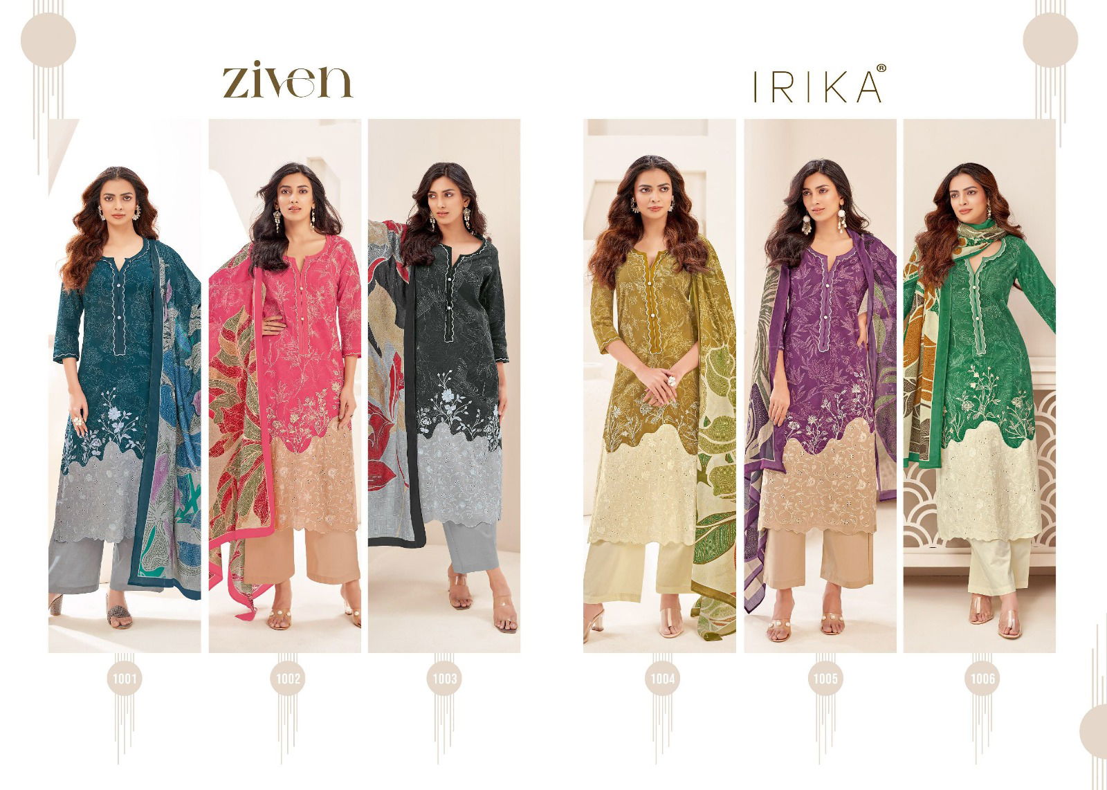Ziven By Irika Cotton Cambric Designer Dress Material Surat Wholesale Market